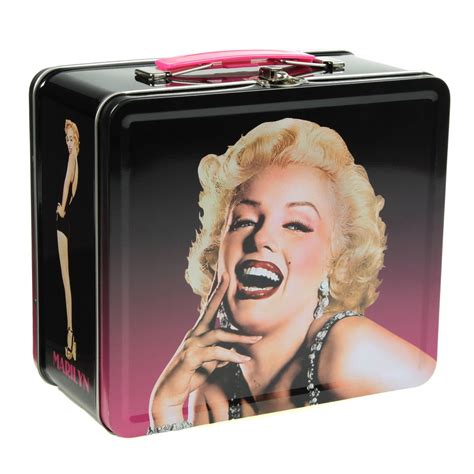 marilyn monroe mini metal lunch box with metal latch|Vintage Marilyn Monroe Tin Tote Trinket Mini Lunch Box .